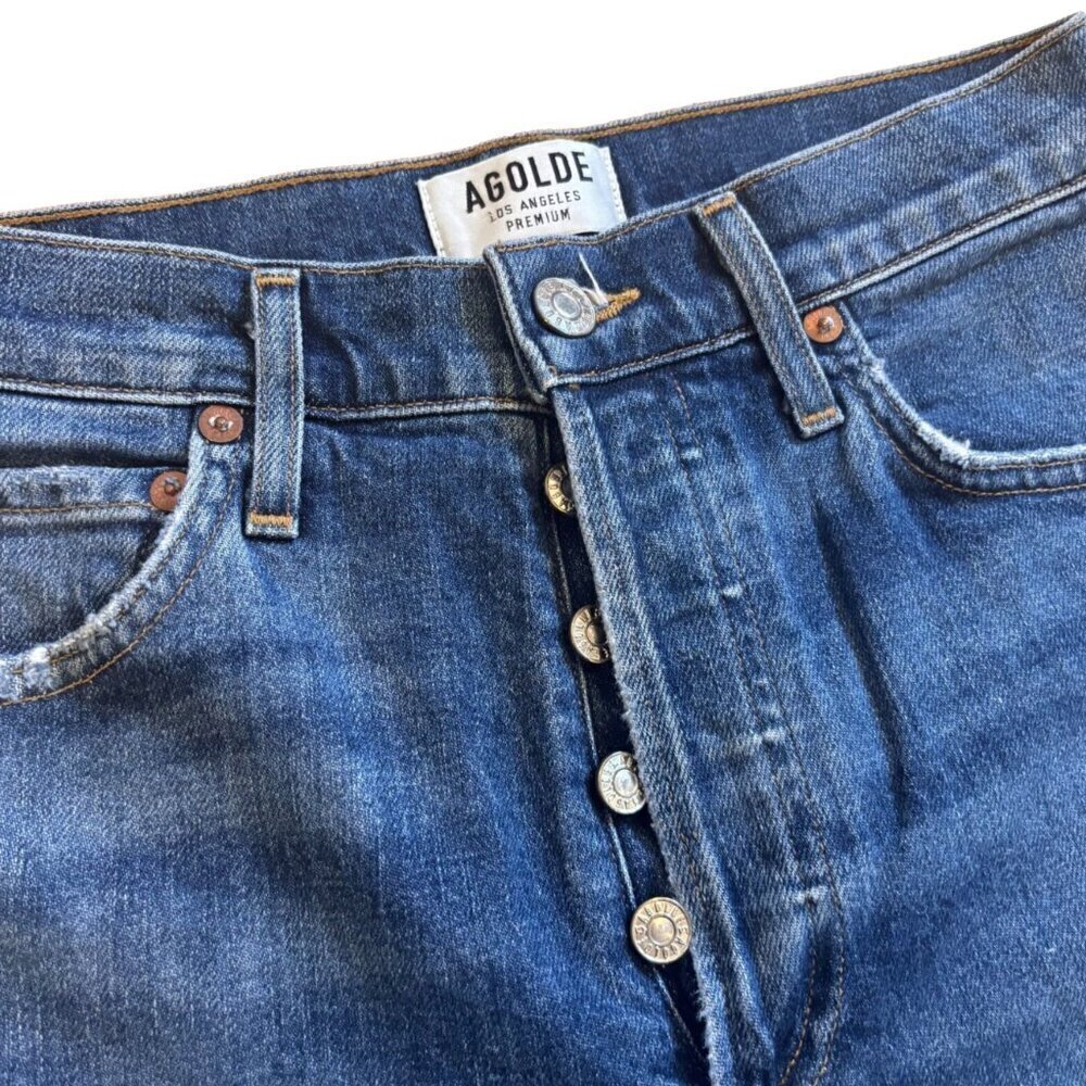 AGOLDE Nico Jeans Denim Womens Size 23 5-Button Up Design - Picture 3 of 7